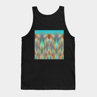 Gold and Teal Arcs Tank Top